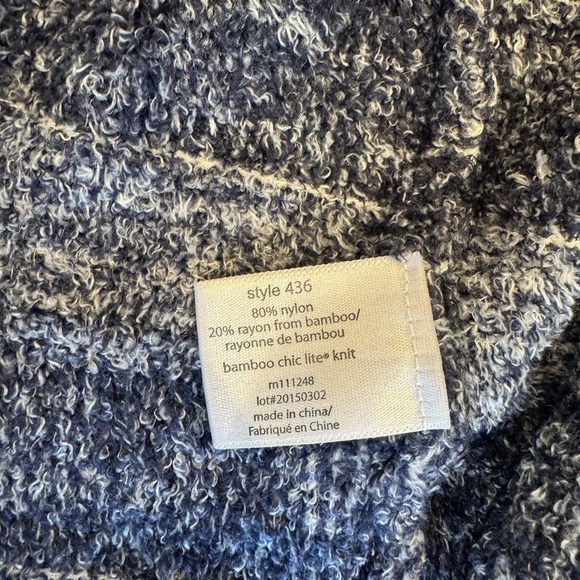 Barefoot Dreams Bamboo Chic Lite Blue Stripe Calypso Wrap Cardigan Sweater L/XL - Picture 4 of 14